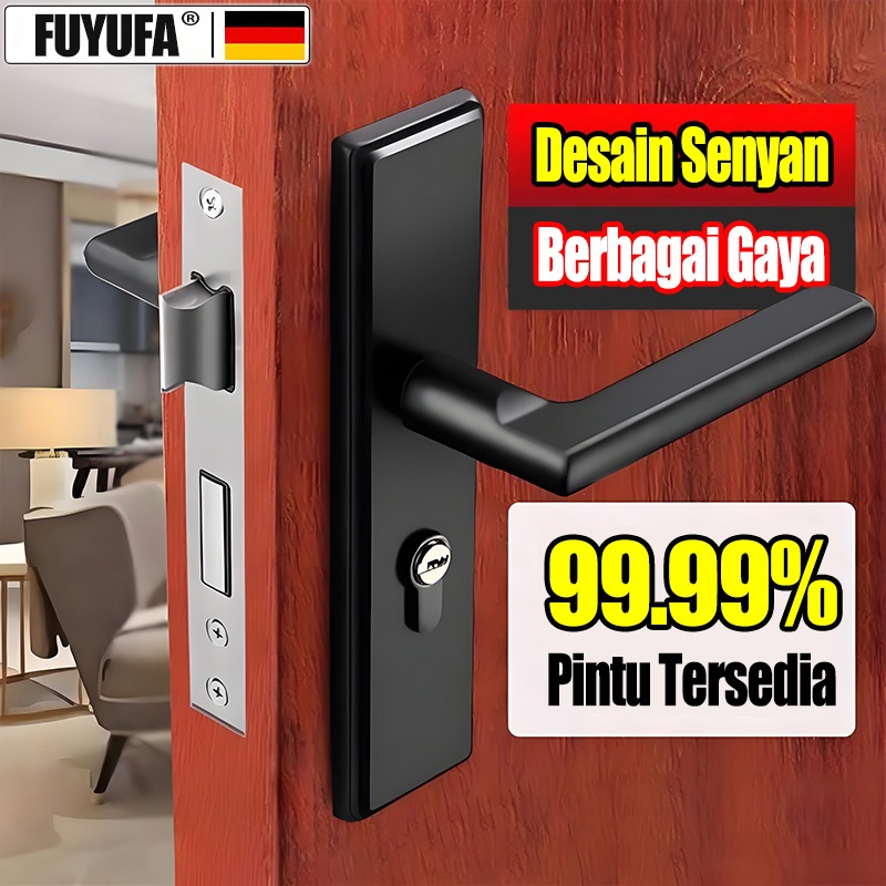 COD FUYUFA Gagang Kunci Pintu Bahan Aluminium Alloy Aanpa Pengeboran Tahan Korosi Kunci Pintu Kunci 