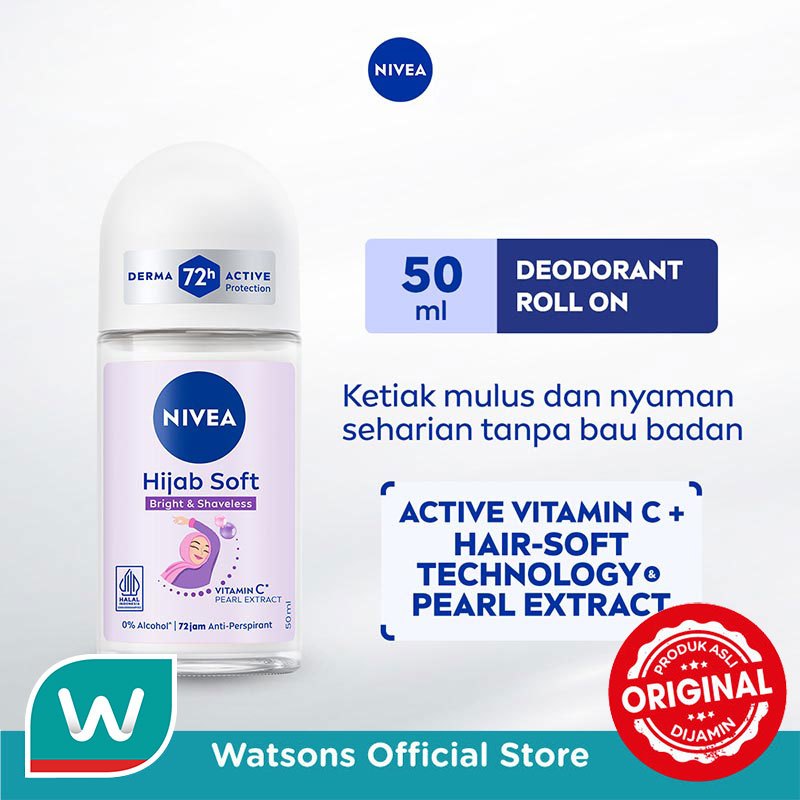 Nivea Deodorant Roll On Hijab Soft Bright & Shaveless 50ml