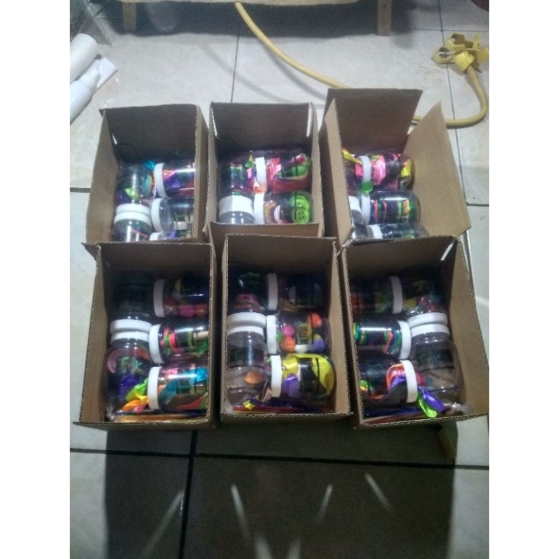 Toples Plastik Mini 200ml Jar Bulat Plastik Wadah Sambal Bisa Untuk Wadah Mainan Anak