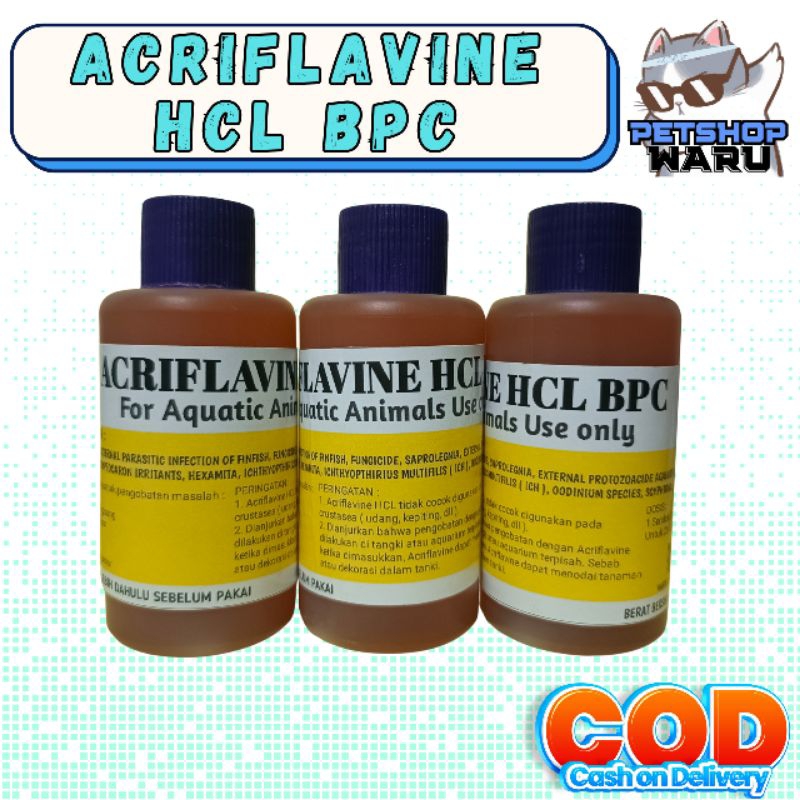 ACRIFLAVINE HCL BPC | OBAT KUNING | OBAT JAMUR IKAN | OBAT IKAN SAKIT | hcl obat kuning 100ml obat j