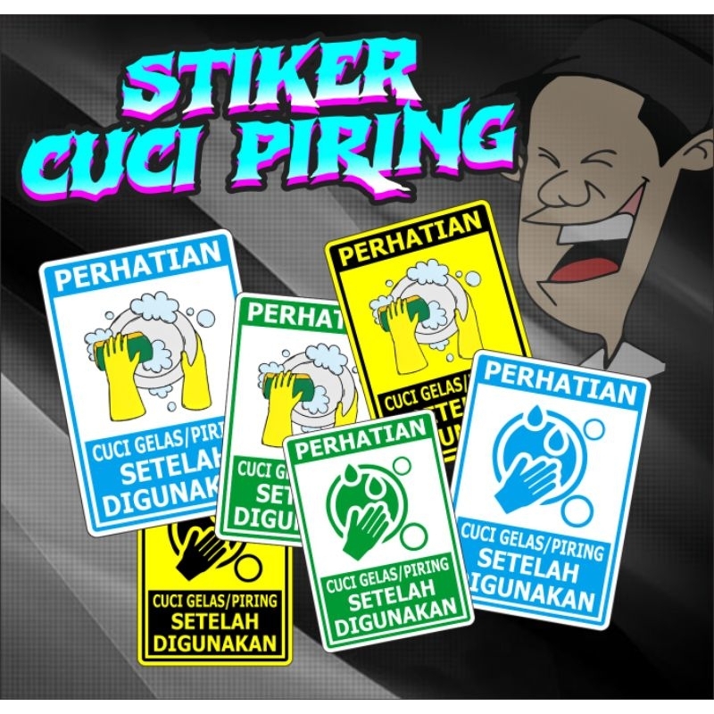 

stiker cuci piring/gelas