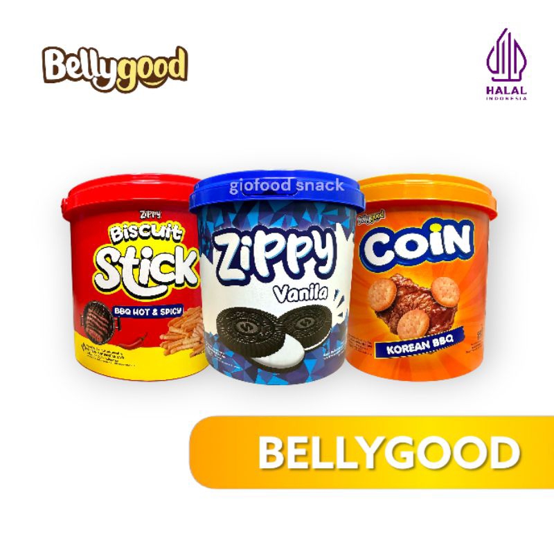 

BELLYGOOD ZIPPY Biscuit Stick - Coin Korean BBQ - Zippy Vanila Timba Oreo Food Camilan Makanan