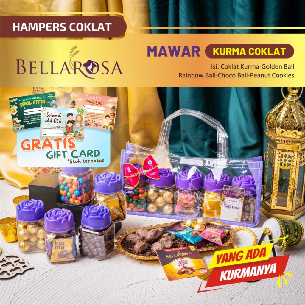 

PAKET KUE LEBARAN BELLAROSA MAWAR KURMA COKLAT ANEKA COKELAT / HAMPERS HARI RAYA LEBARAN 2025