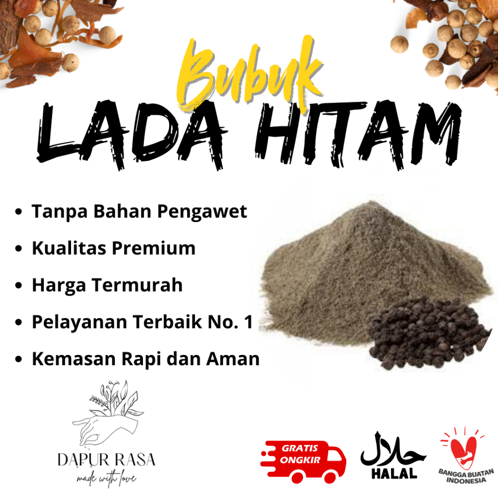 

Lada Hitam Bubuk / Black Pepper Powder 50 gr / Bubuk Lada Hitam Premium