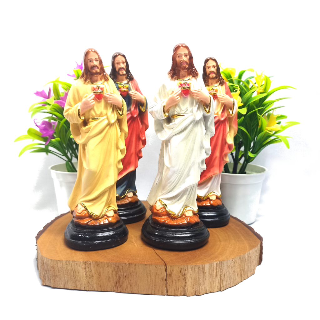 Patung Hati Kudus Yesus Tinggi 15 cm/Patung Devosi Hati Kudus Yesus/Patung Tuhan Yesus