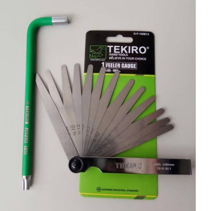 kunci Setel Klep L + Feeler Gauge 13 pcs / Fuller Kunci Stel Klep Motor TEKIRO