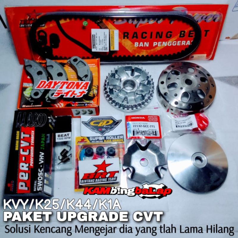 Paket Full Kirian CVT BRT BeAT Pulley Ori Custom Anti Gredek Beat Karbu Beat Fi Esp Street Deluxe