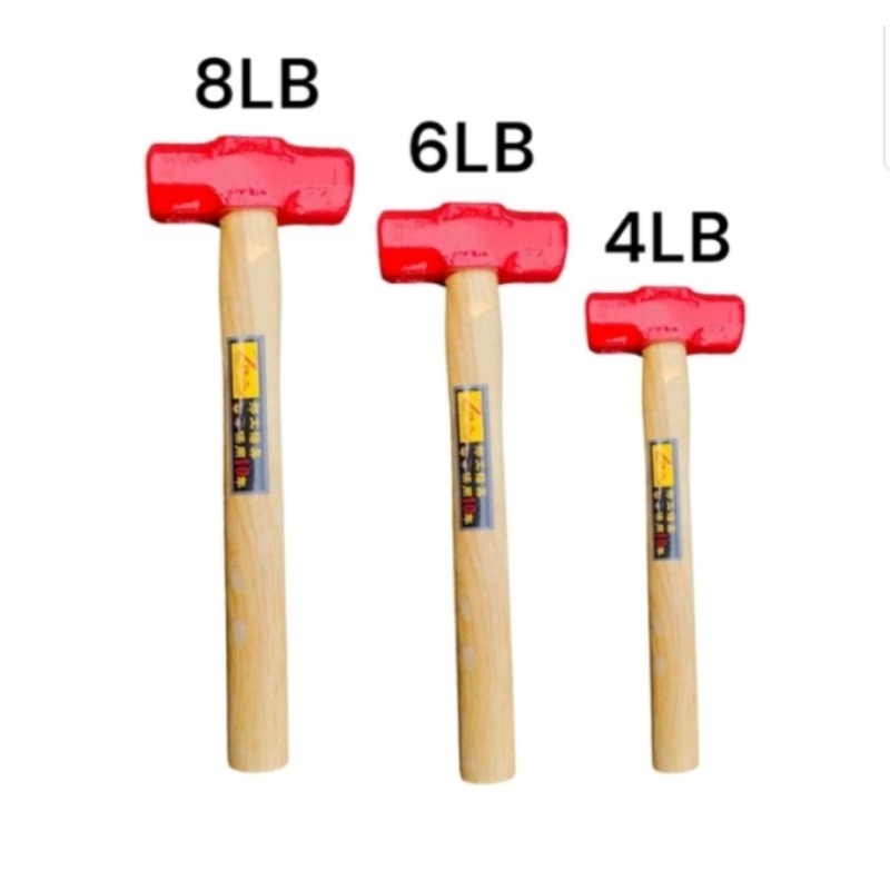 Palu Batu Gagang Kayu 4Lb 6Lb 8Lb Palu Bodem Beton Batu