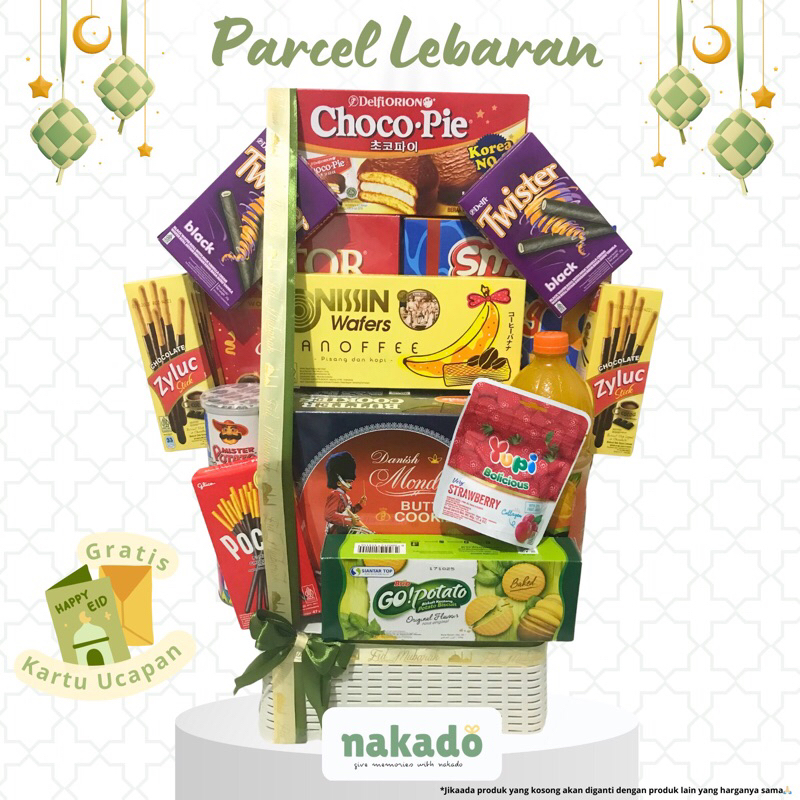 

PARCEL LEBARAN PREMIUM NAKADO / FREE KARTU UCAPAN / PARCEL MURAH START 65RB / HAMPERS LEBARAN / PARSEL IDUL FITRI/ PARCEL CUSTOME