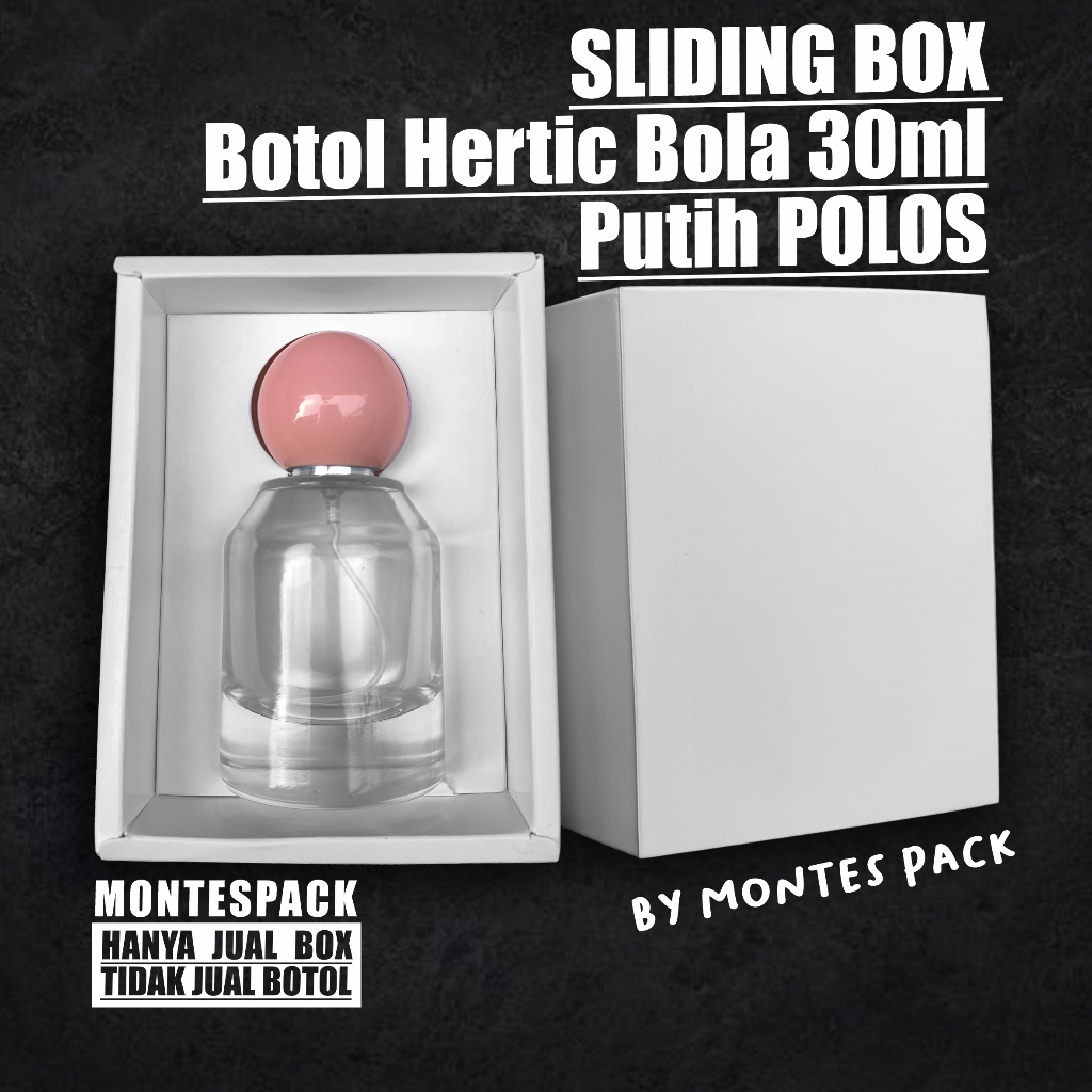 

SLIDE BOX Hertic Bola 30ml / sliding putih polos / sliding box parfum 30ml