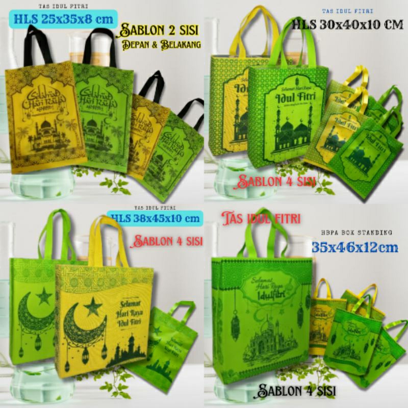 

( 12 pcs) Tas LEBARAN IDUL FITRI PREMIUM , tas idul fitri,tas hampers lebaran, goodie bag,tas spunbond