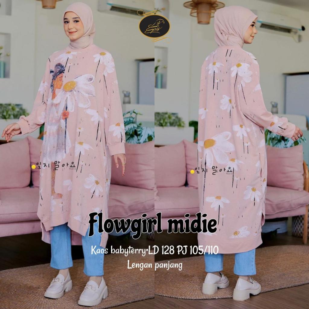 MIDI DRESS WANITA KAOS BABYTERRY JUMBO SIZE XXXL PAKAIAN WANITA BAJU DRESS LENGAN PANJNG