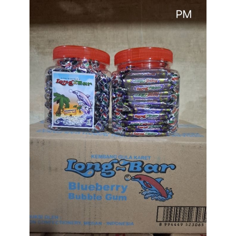 

(Toples) Long Bar permen karet rasa blueberi 638 gr