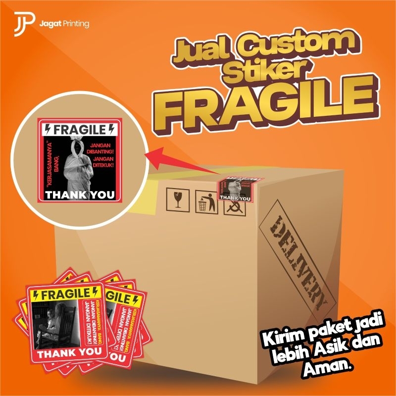 

Stiker Custom Fragile untuk Olshopmu | Stiker Mirror A3+ dan Cutting Free Laminasi