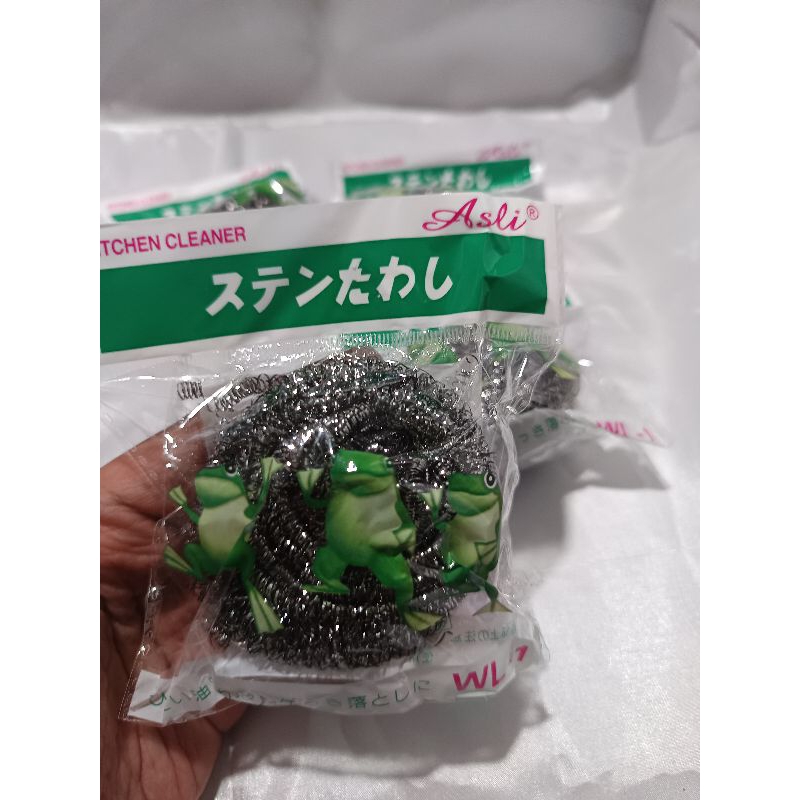 1pcs Gosok Panci stainless Kawat Jumbo Merk Kodok Anti Karat Nyaman di Gengam Dan Tahan lama