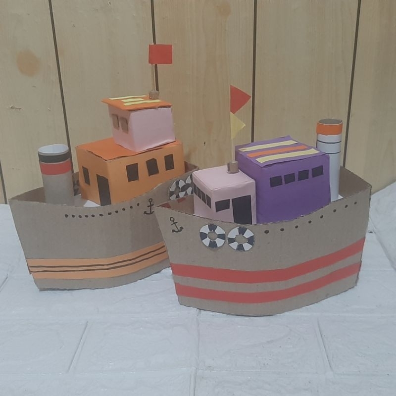 prakarya dari bahan kardus untuk tugas diy prakaya bahan bekas mainan transportasi dari kardus bekas