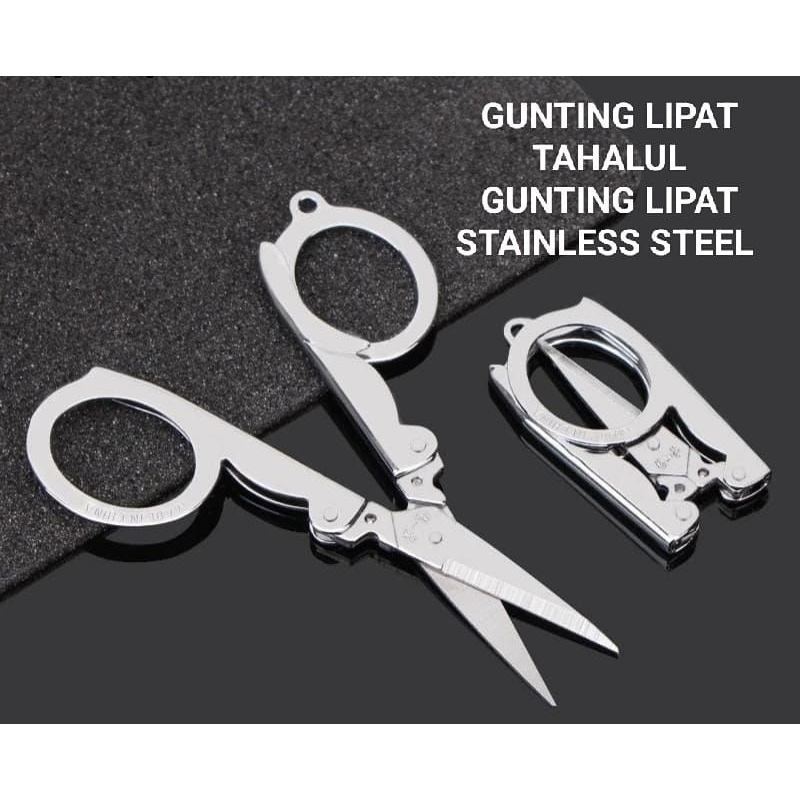 

GUNTING LIPAT STAINLESS STEEL/ GUNTING TAHALUL / GUNTING TRAVELING/PERLENGKAPAN HAJI DAN UMROH STORE