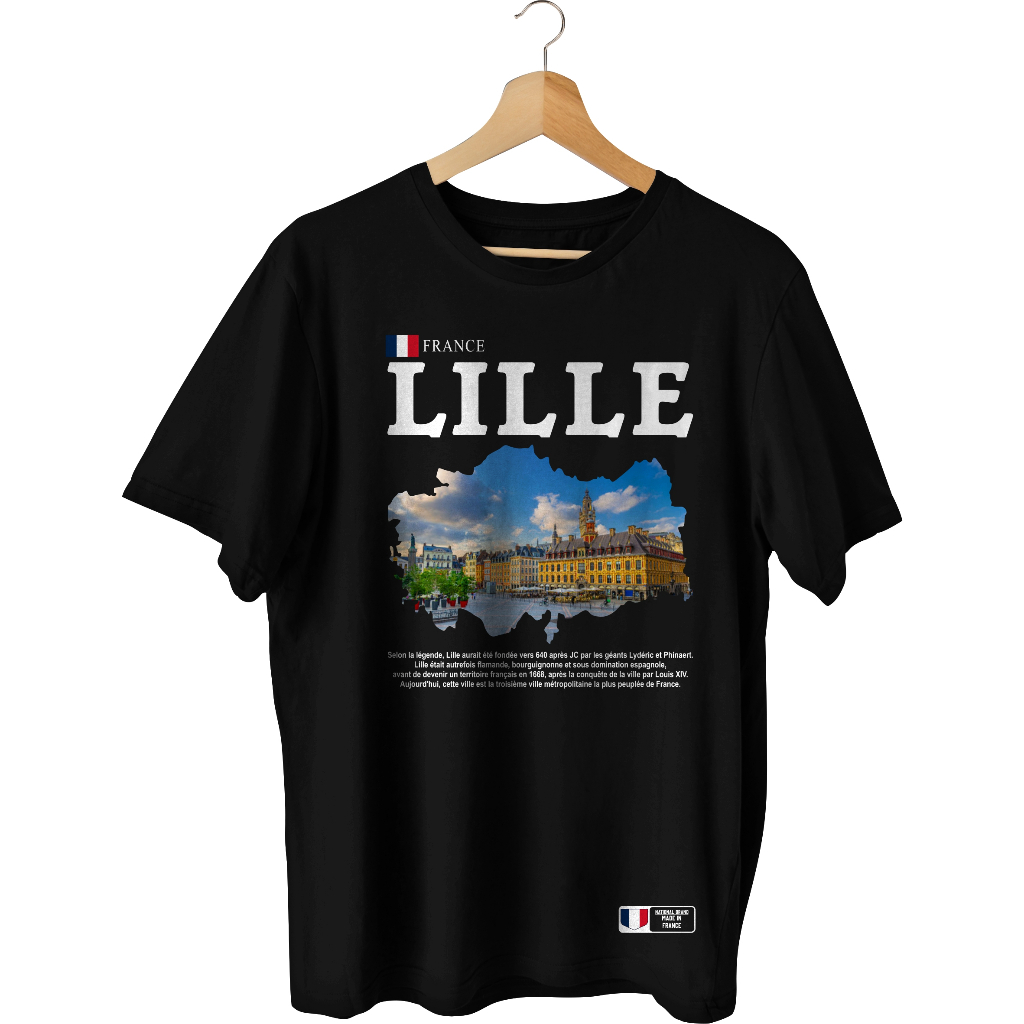 Kaos France Lille City Premium Tshirt New Series - Baju Kota Lille Prancis Oleh2 Premium Quality - K