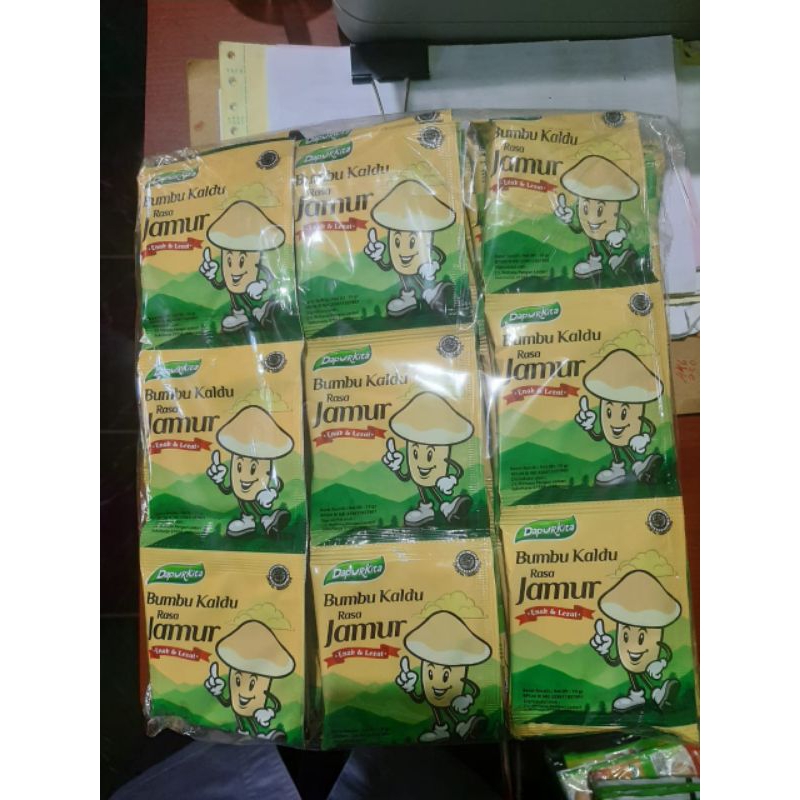 

Bumbu Kaldu Jamur Dapur Kita (1pack/72 renceng)