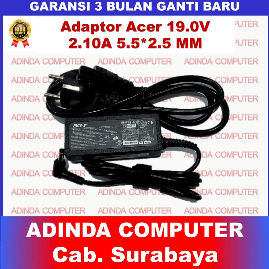 Adaptor Charger Laptop Acer 19.0V 2.10A 5.5*2.5 MM