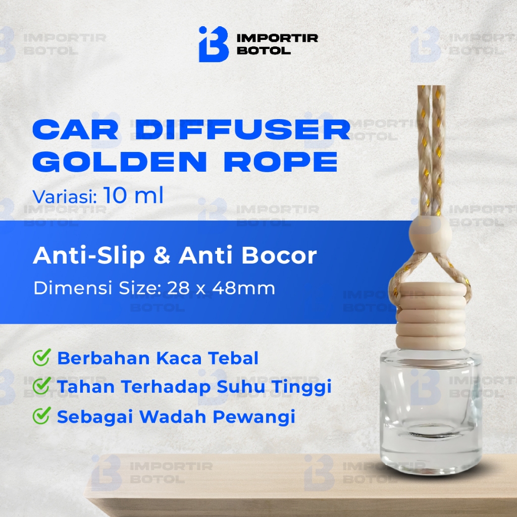 IMPORTIR BOTOL Botol Parfum Mobil Kaca 10ml Bulat / Car Perfume Diffuser 10ml Round Type Wood Cap