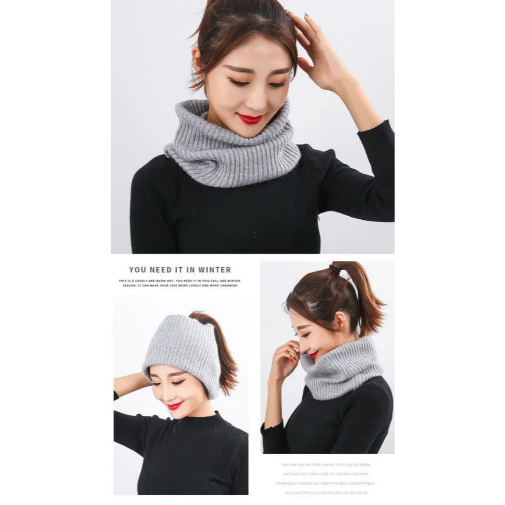 Syal Leher Syal Turtleneck Syal Musim Dingin Syal 2 Lapis Acrylic Woll