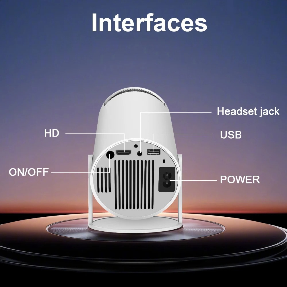 HY300 Proyektor Android 11.0 Bluetooth Proyektor 2.4+5G Wifi 6 Portabel Mini LCD Proyektor Support