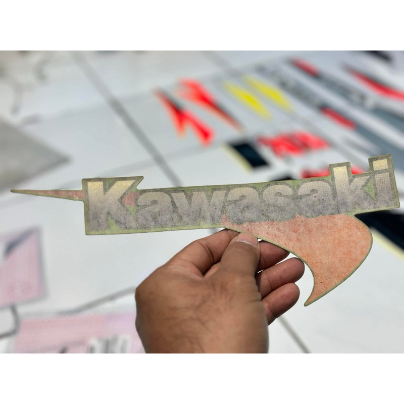 Stiker sticker stripping tangki Ninja R KIS 2003 hijau