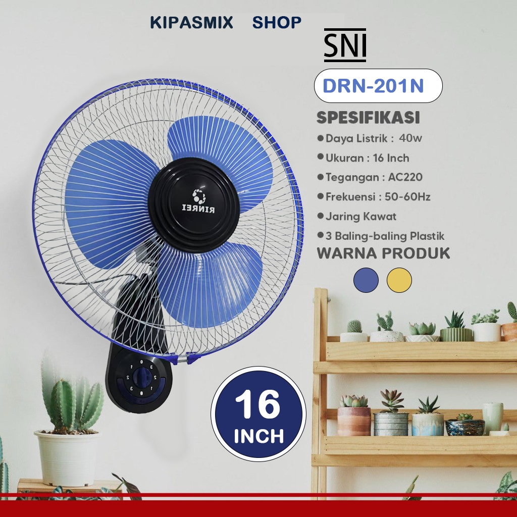 COD Kipas Angin Dinding 12Inc/Kipas Meja 2 In 112Inc RINREI SNI dan WARNA RANDOM 16 Inch Low Watt Re