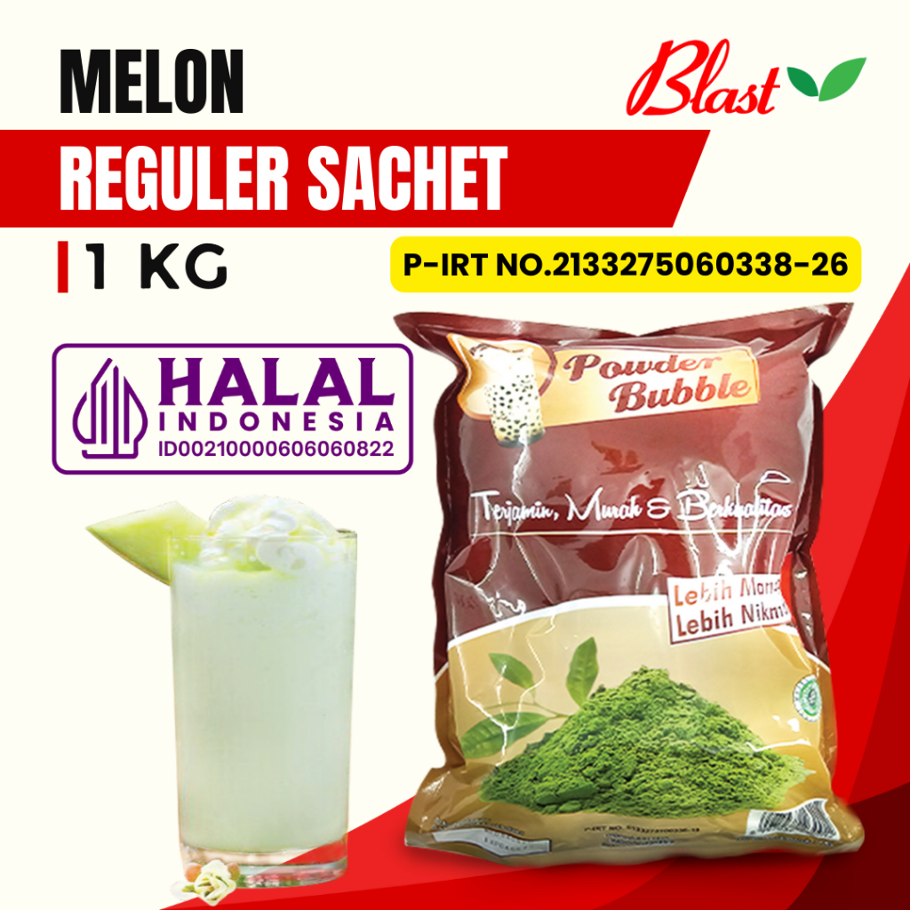 

Bubuk MELON 1 KG - Bubuk Minuman Rasa Buah Melon - Powder Drink / MIX Creamer + Gula