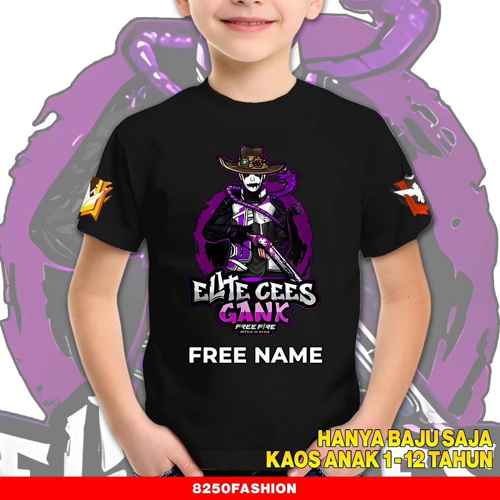 Bandar Kaos Free Fire Elite CS Cobra - Kaos Anak Usia 1 Tahun Sampai 12 Tahun - Baju Anak FF - Baju 
