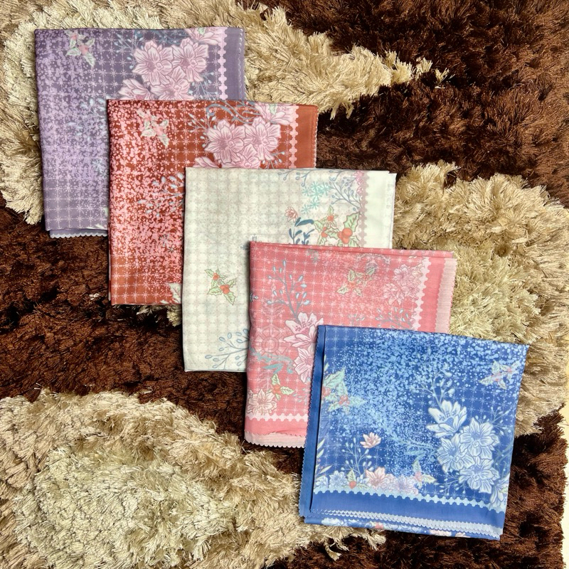 RvScarf Hijab Voal Premium Segiempat Motif Bunga