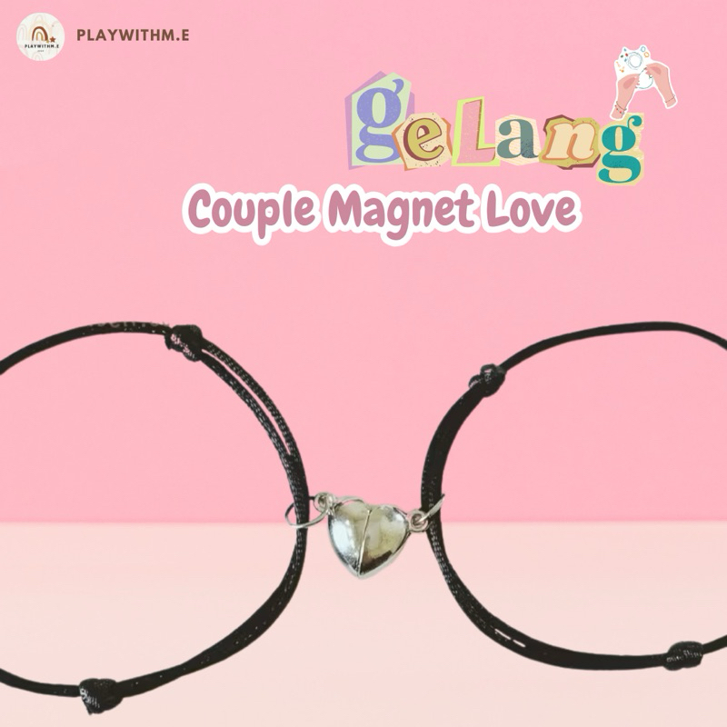 [MAGNET LOVE] Gelang Tali Couple Magnet / Gelang Kapel Magnet Hati Cinta Love