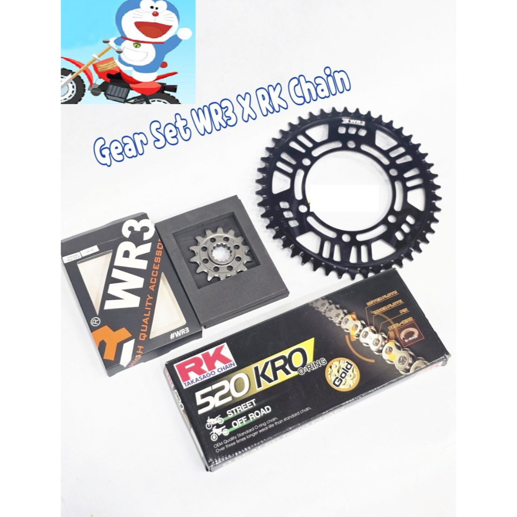 Gear set Wr3 NInja 250 z250 CBr250rr gir depan belakang set rantai zx25r R25 MT25 DR