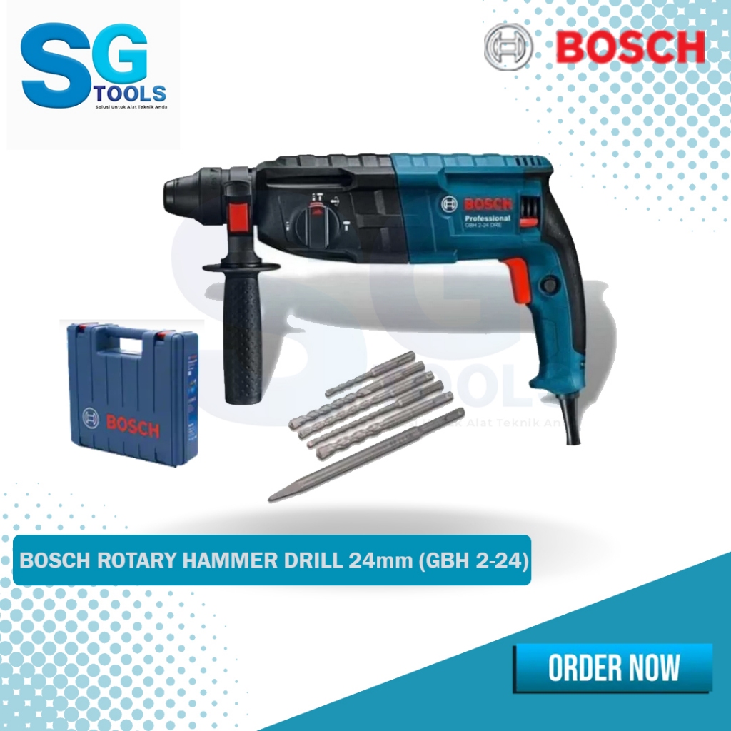 Bosch Hammer Drill  Bor Bobok  Beton 24mm  GBH 2-24 DRE SDS Plus - Mesin Bor Bobok Beton GBH 2-24 Bo