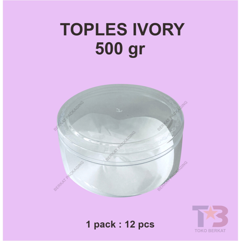 Miawmiaw_Id Toples Kue Kering Isi 12Pcs / Toples Ivory 250Gr 500Gr / Toples Rectangel Ivory / Toples