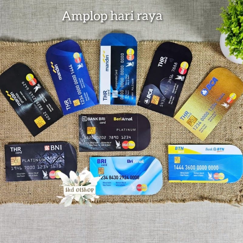 

Amplop lebaran Ampau lebaran gambar ATM HK ukuran medium isi 10 lembar