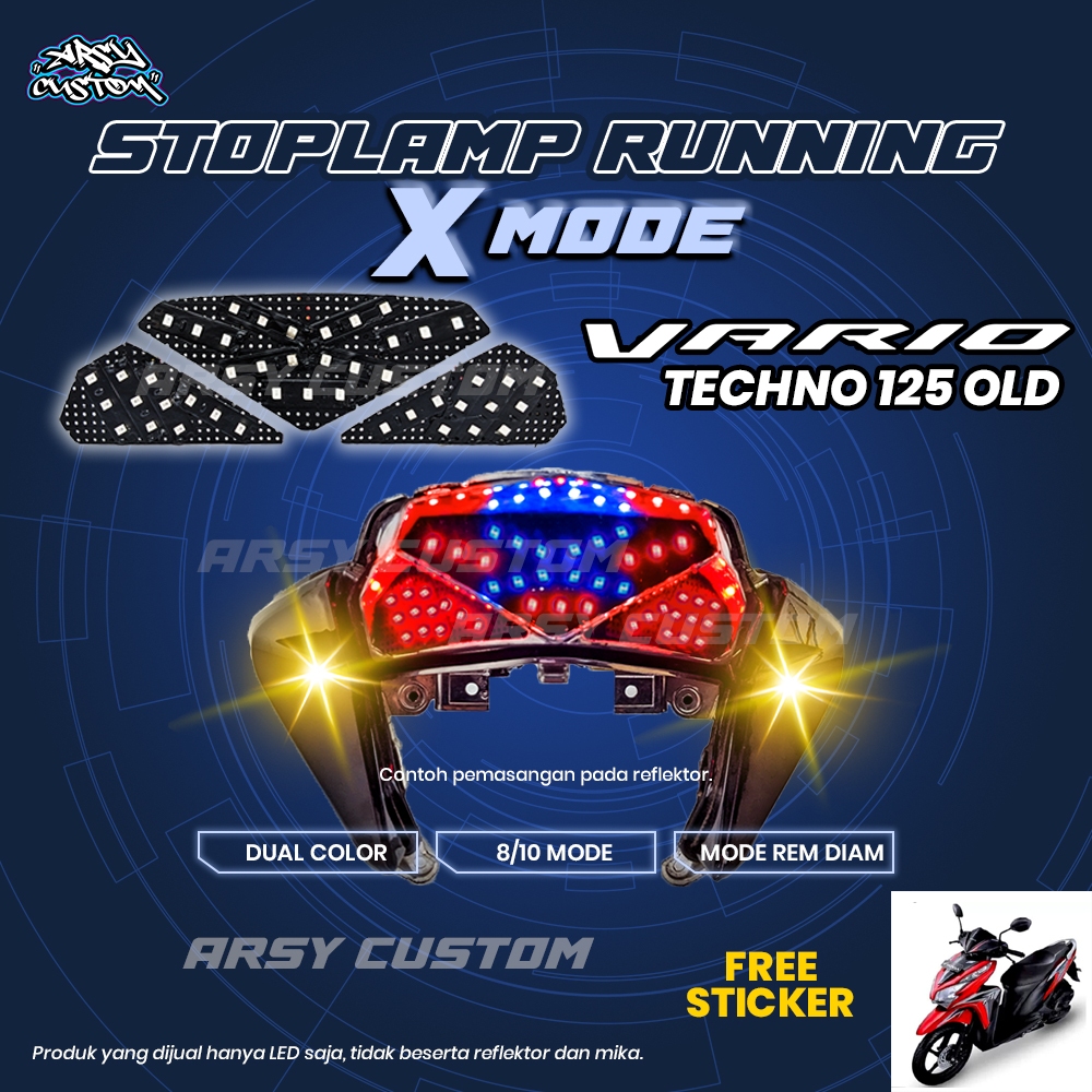 Lampu Rem  Vario 125 Old Techno KZR X Running 8 10 Otomatis Manual Lampu Aksesoris Variasi Belakang