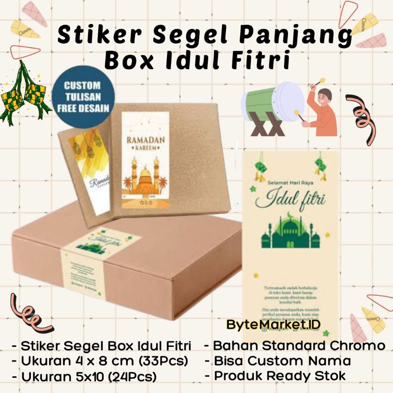 

33 Pcs Stiker Segel Kardus / Stiker Segel Packaging Tema Lebaran Part 02