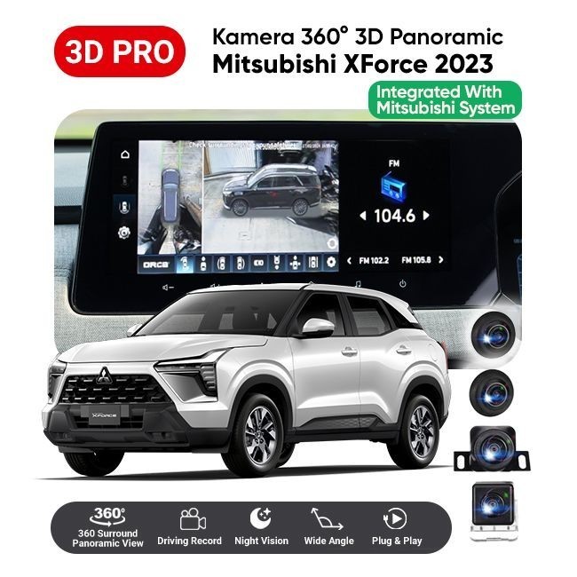 Camera / Kamera 360 Bird View ORCA 3D Pro Mitsubishi XForce 3D Plug And Play