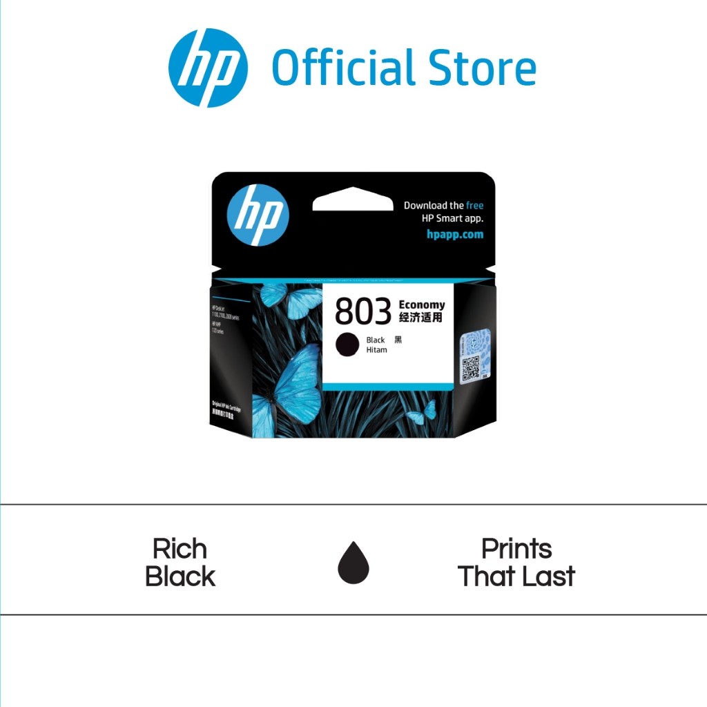 Tinta Printer HP 803 Economy Black Original Ink Cartridge Hitam Cartridge Asli Promo Murah Gratis On