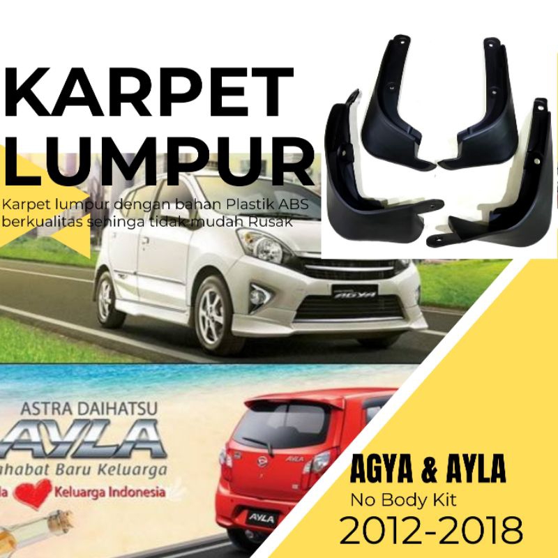 Karpet Lumpur Mud Guard Spatbor Anti Pecah Aksesoris Agya Ayla 2012 2013 2014 2015 2016 2017 2018