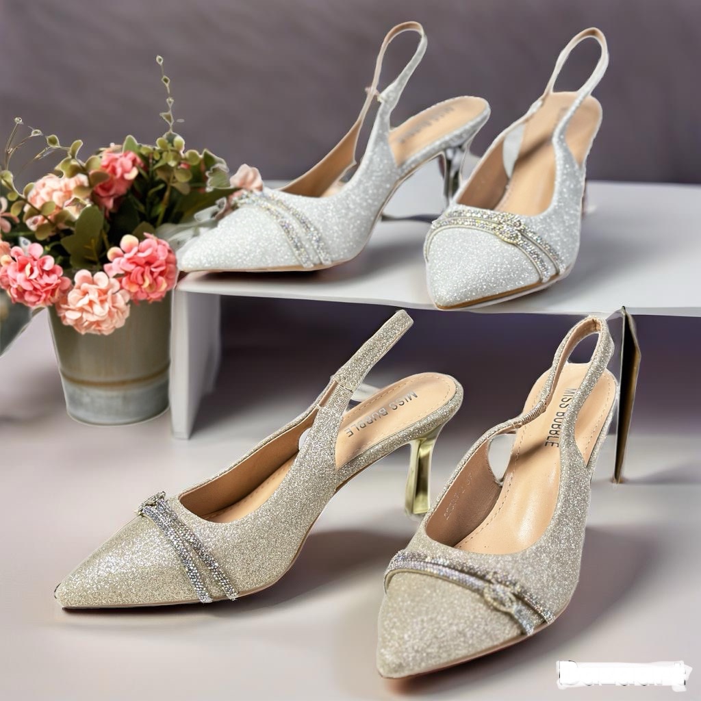 Feli Felo - Sepatu Wanita Heels 9 cm Hak Tinggi Import Glitter