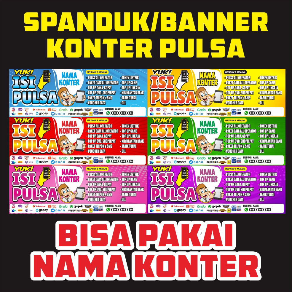SPANDUK-BANNER KONTER PULSA  desain BARUuuu gratis desain