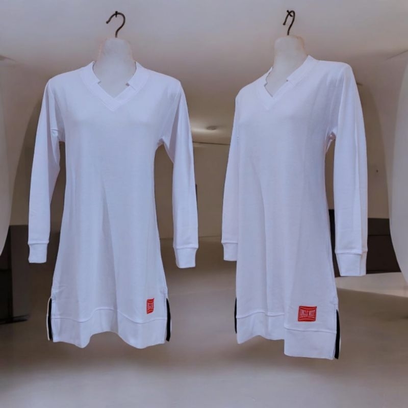Tunik Polos Uncle West / Tunik Kerah V-Neck Uncle West / Khusus Warna Putih
