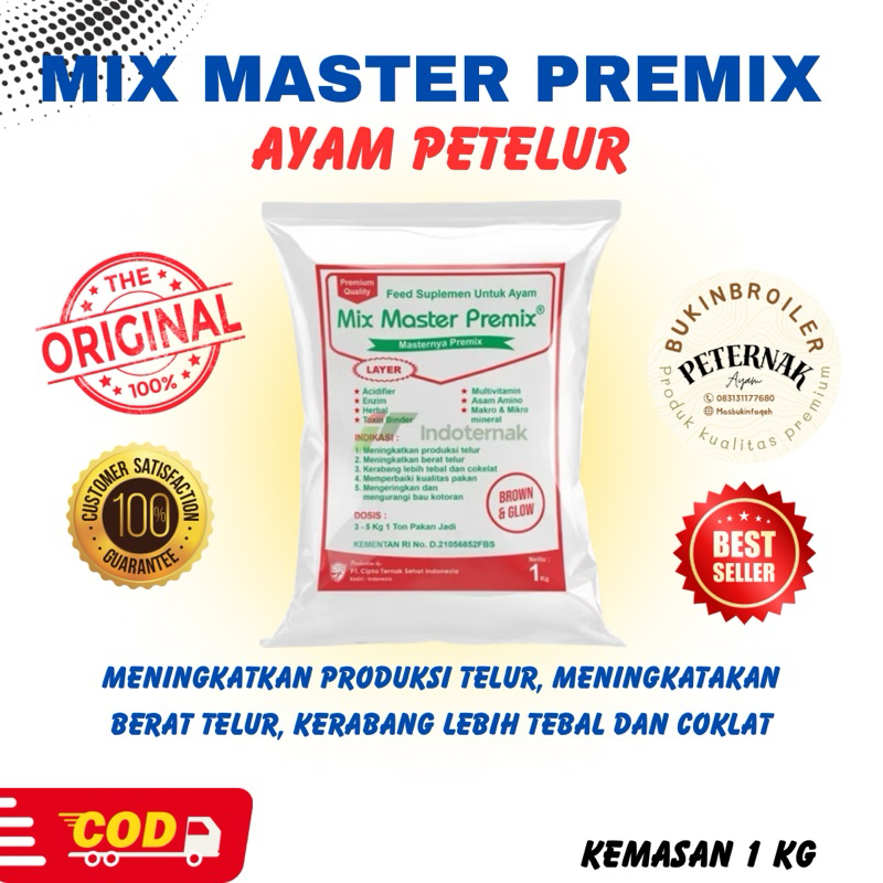 

MIX MASTER PREMIX LAYER - Suplemen Pakan Untuk Ayam Petelur