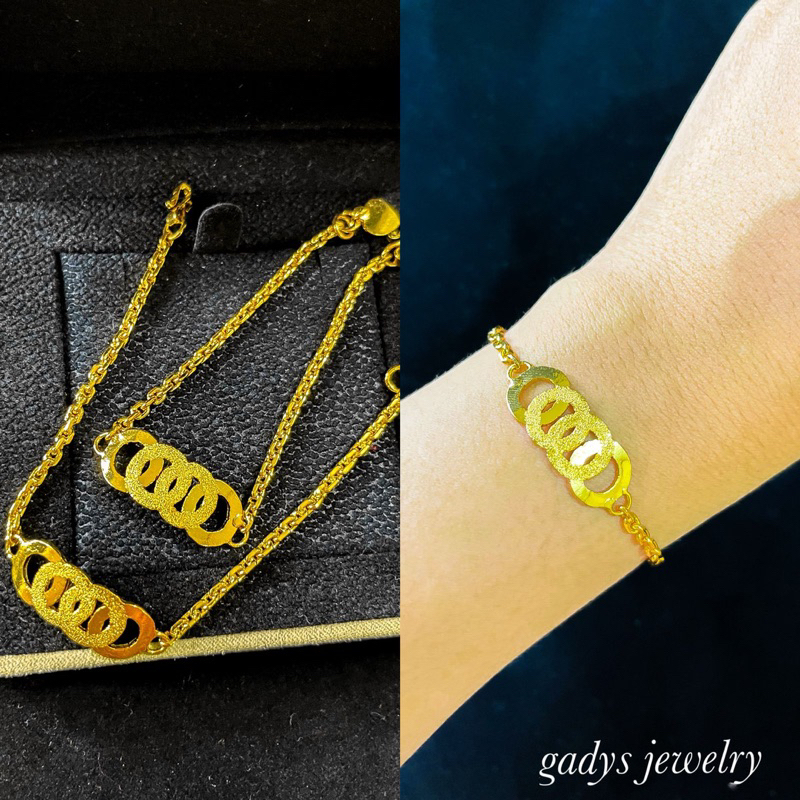 gelang audi viral Lapis Emas 24krt Crum Emas Muda 14 gram gelang Cewek Replika Premium Gold