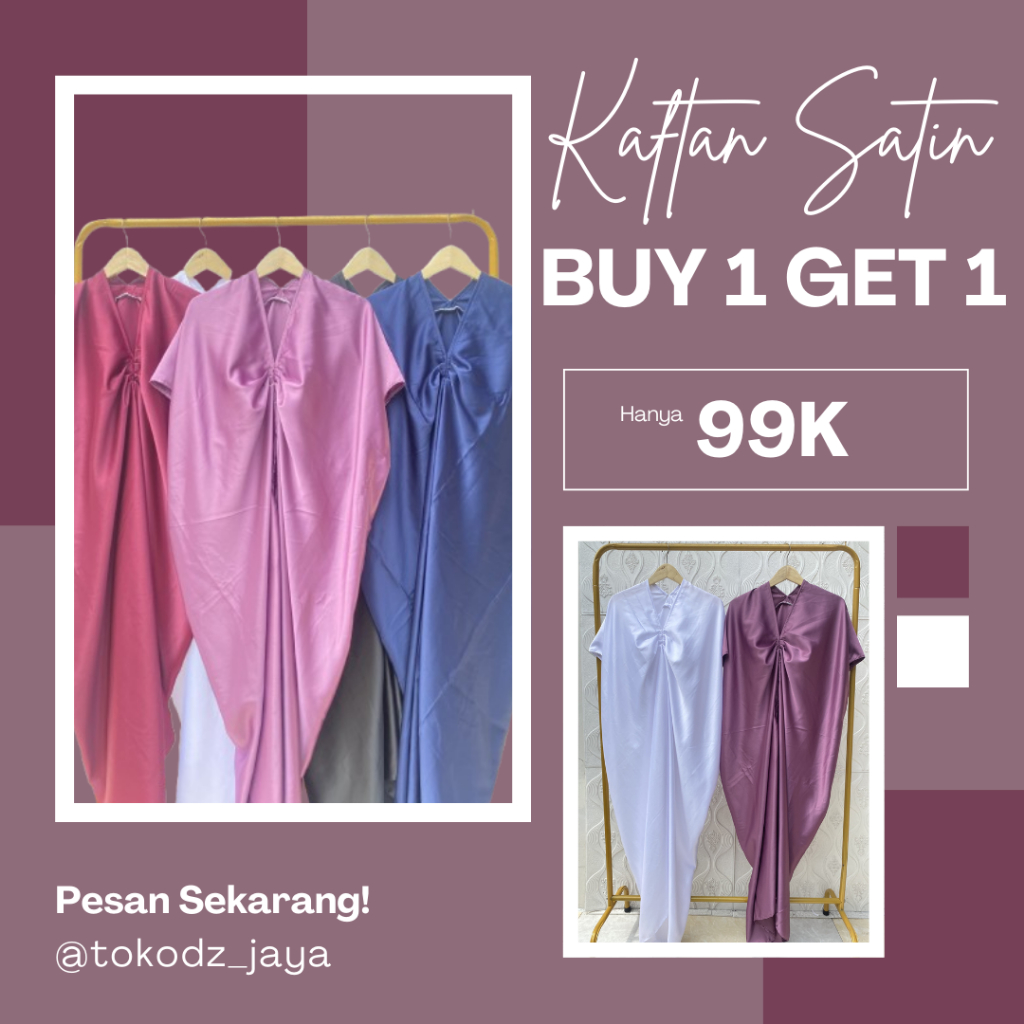 PAKET 2 PCS KAFTAN - KAFTAN FASHION MUSLIM BAJU KAFTAN SATIN JUMBO Kaftan satin velvet kaftan vanesh