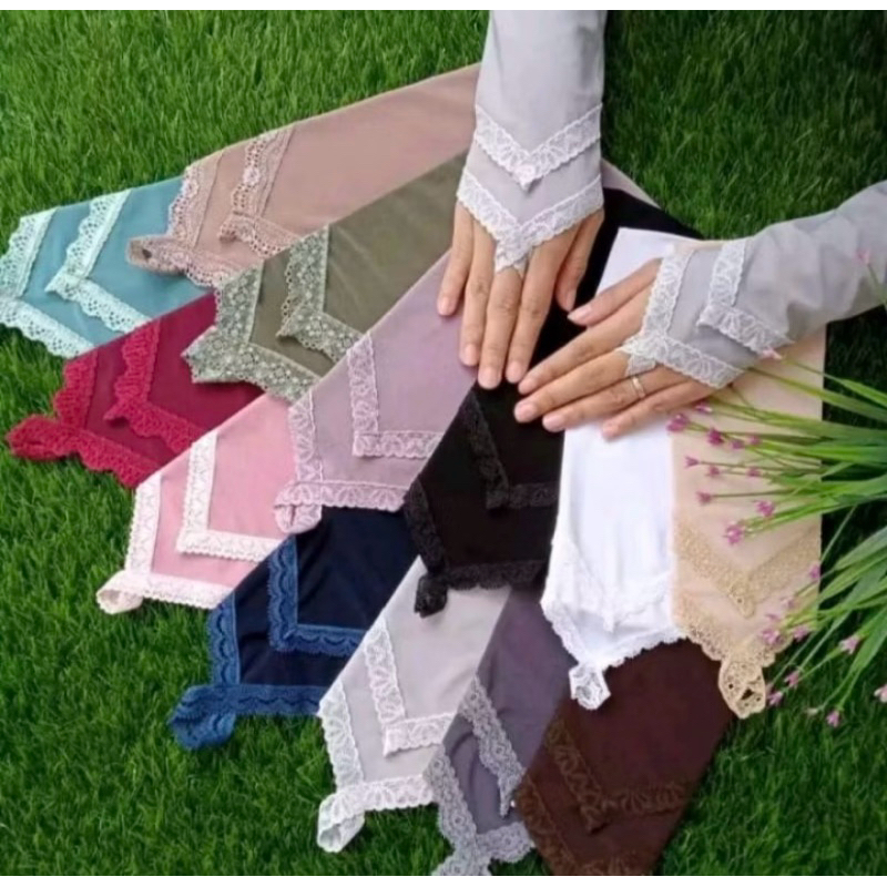 Manset tangan renda // Manset tangan jari // manset tangan Umroh