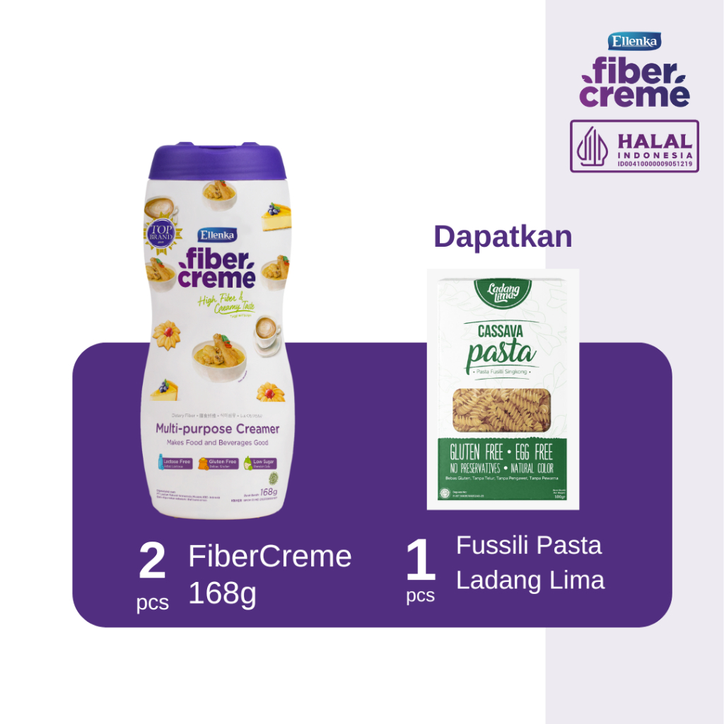 

FiberCreme 168 gr twinpack pcs free Fussili Ladang Lima